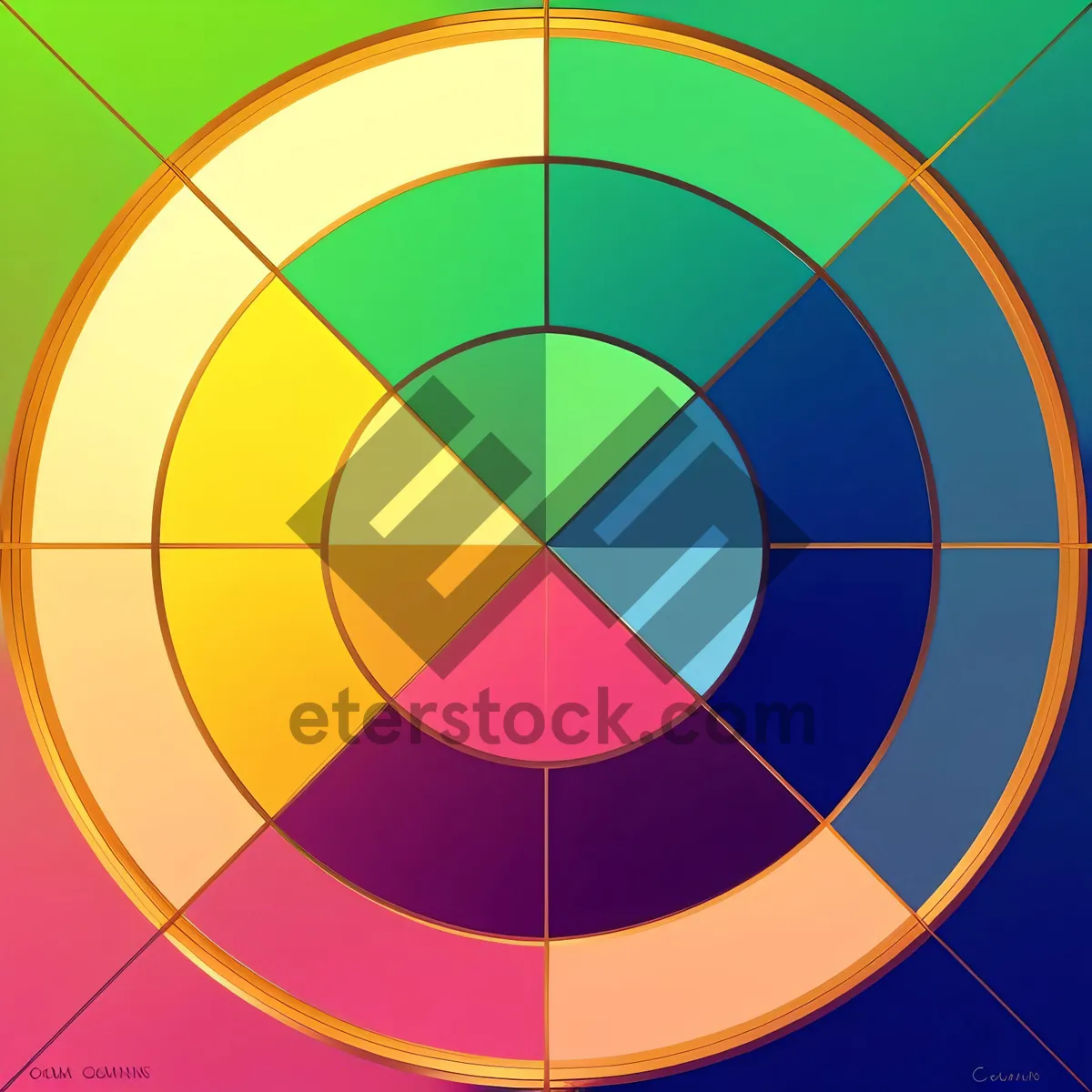 Picture of Colorful Geometric Artwork: Rainbow Circle Design