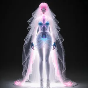 Transparent 3D human skeleton anatomy science x-ray