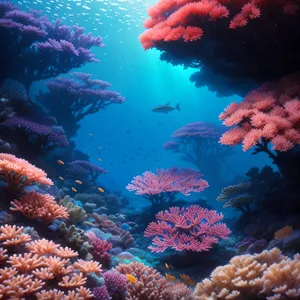 Vibrant Coral Reef Life Beneath Sunlit Waters