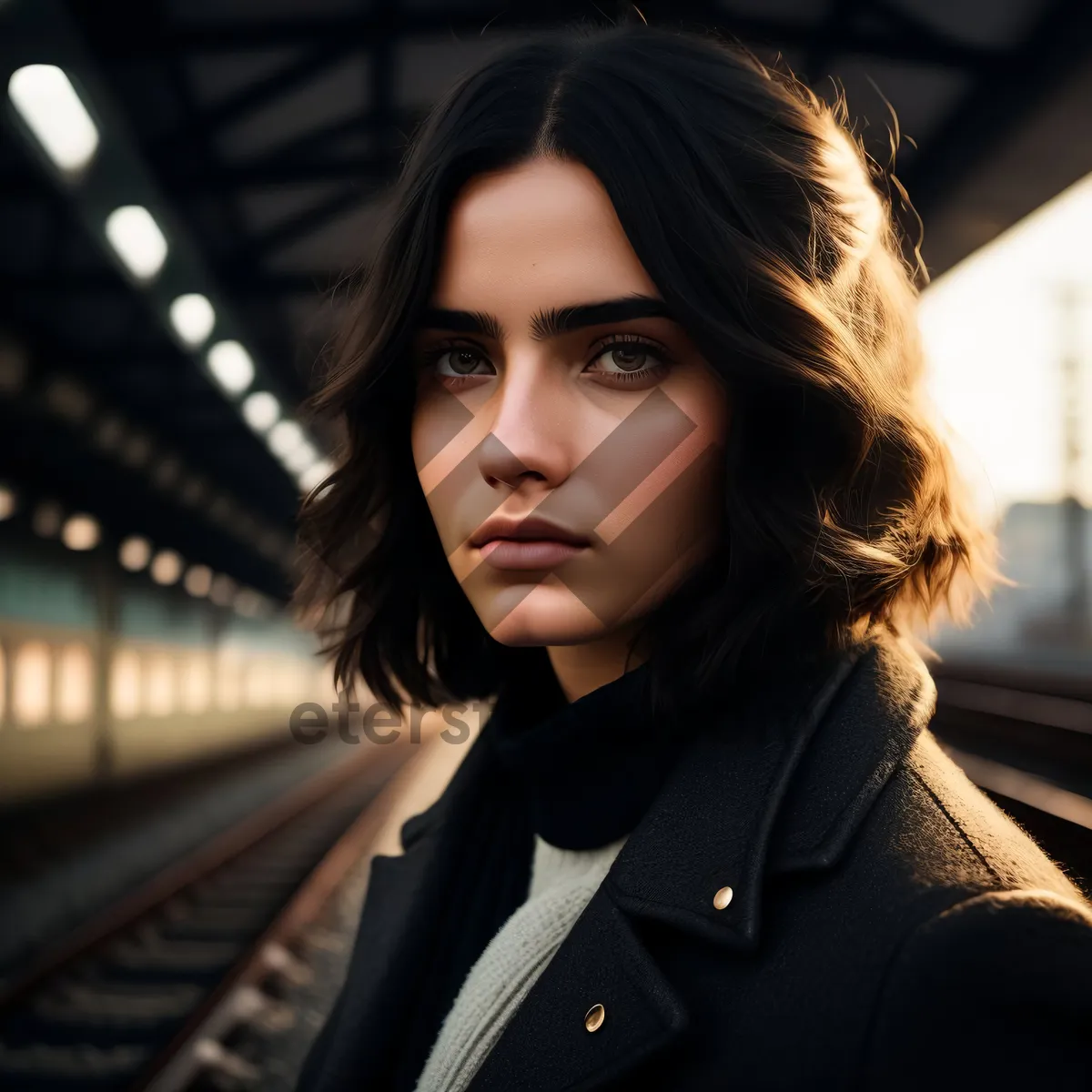 Picture of Stylish Brunette Businesswoman with a Captivating Smile