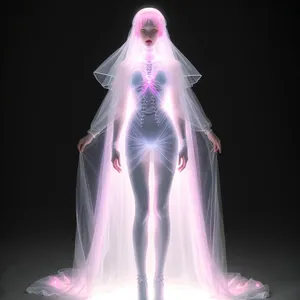 Black 3D Human Skeleton Anatomy X-Ray Graphic