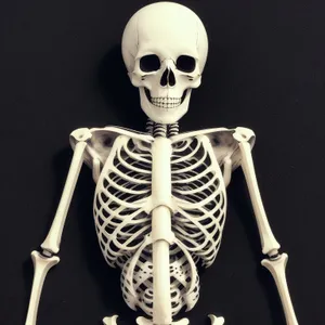 Scary Skeleton Bust: Anatomical Horror Sculpture