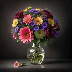 Colorful Spring Bouquet in Vase