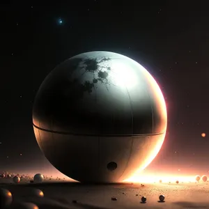 Cosmic Sphere: Illuminating Celestial Planet in Space