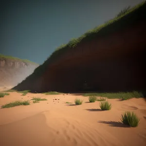 Sunset over Orange Desert Dunes - Majestic Beauty