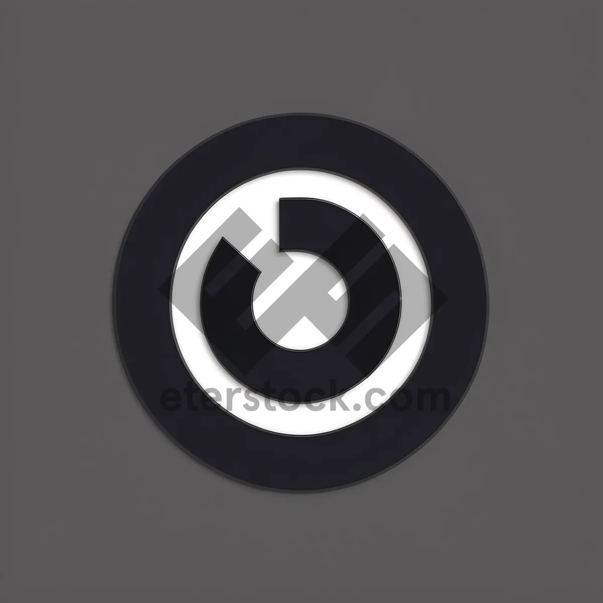 Picture of Sleek 3D Icon: Circle Symbol with Black Shiny Reflection