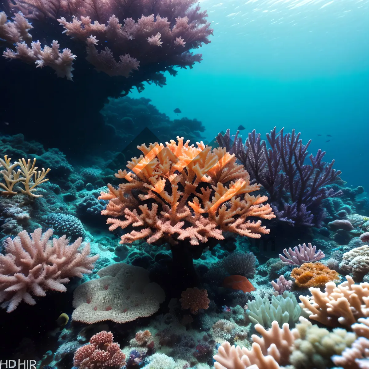 Picture of Tropical Coral Reef Life in Sunlit Depths