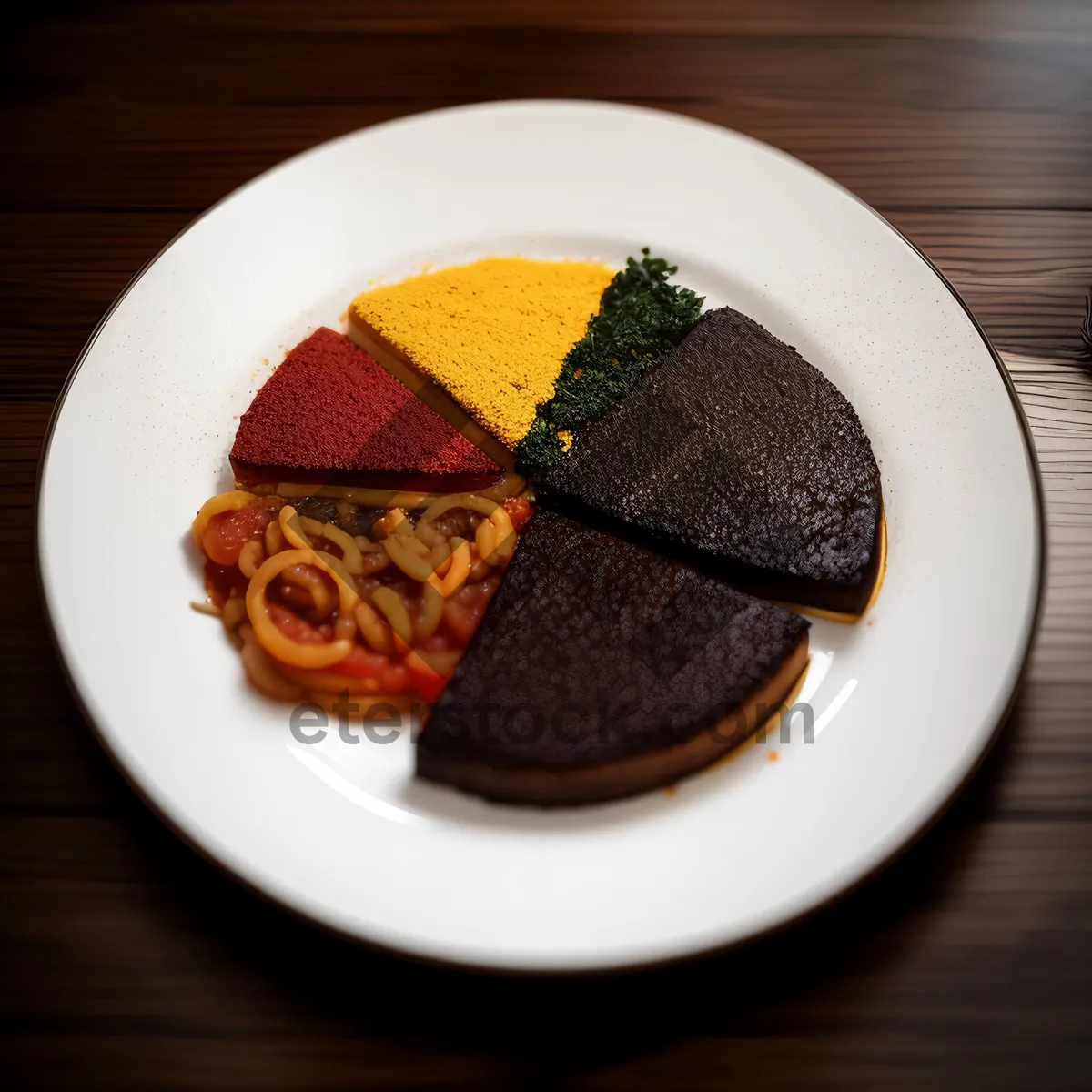 Picture of Tasty dessert plate at gourmet restaurant.