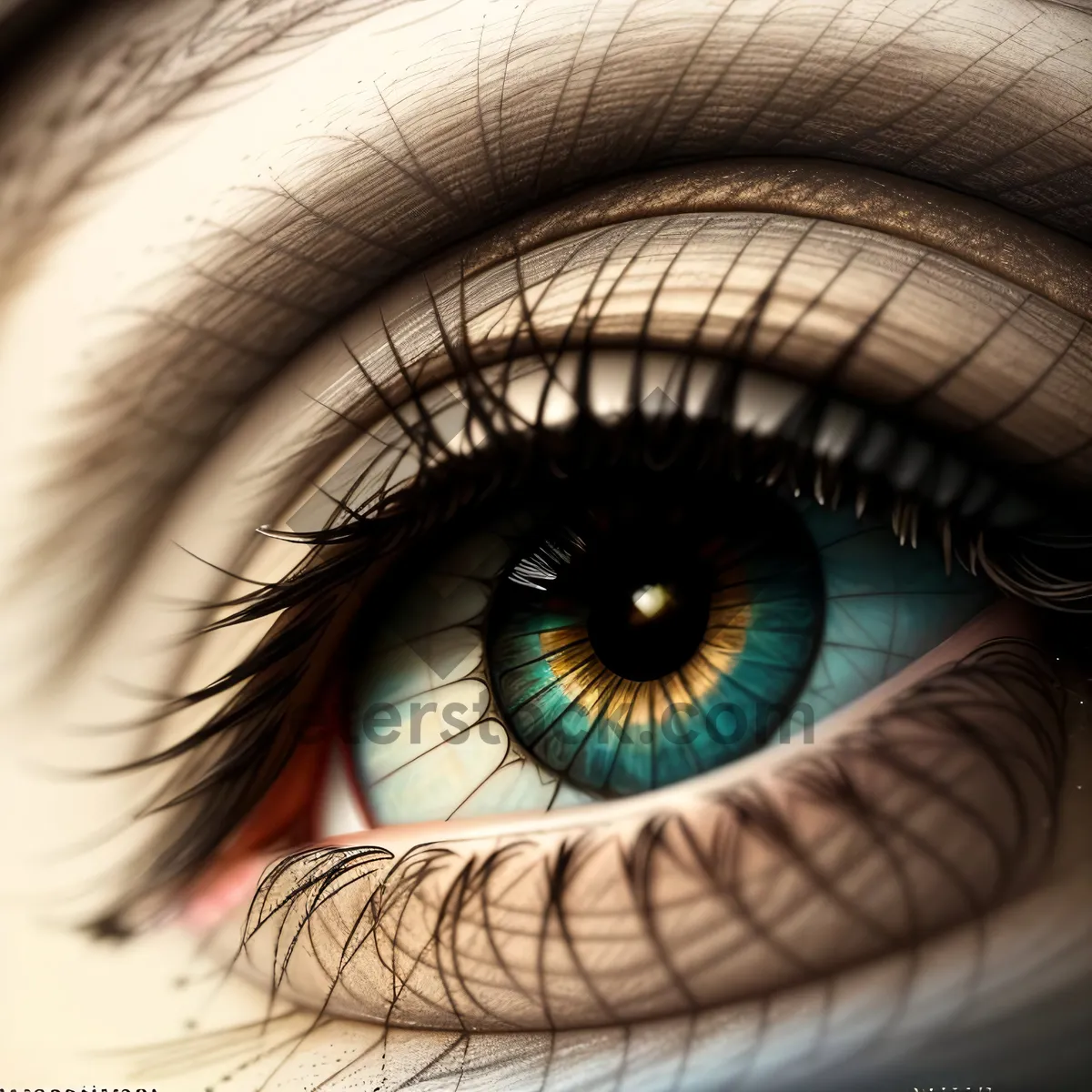 Picture of Dazzling Iris: Captivating Closeup of Colorful Eyeball