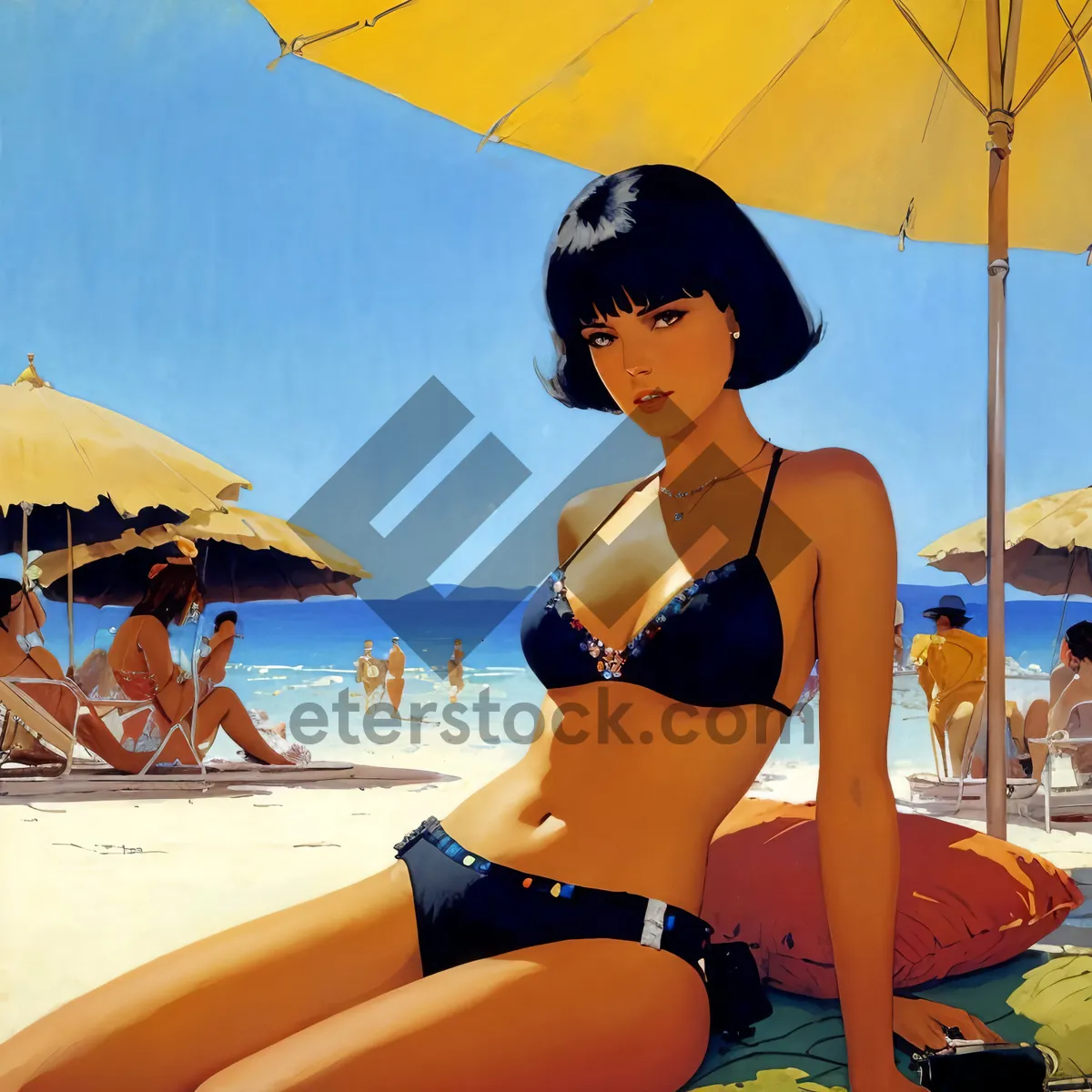 Picture of Sun-kissed Beach Babe in Stylish Bikini
