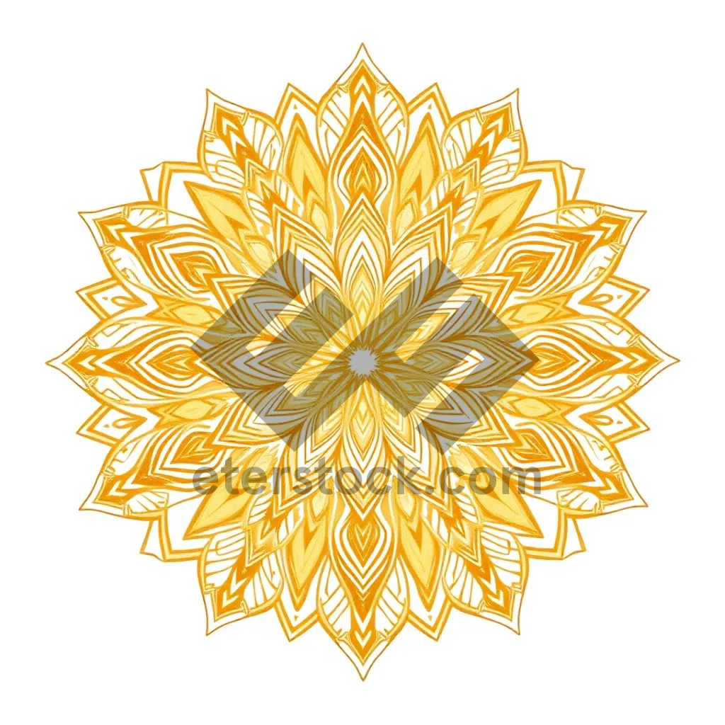 Picture of Silhouette floral graphic design element with retro ornament swirl.