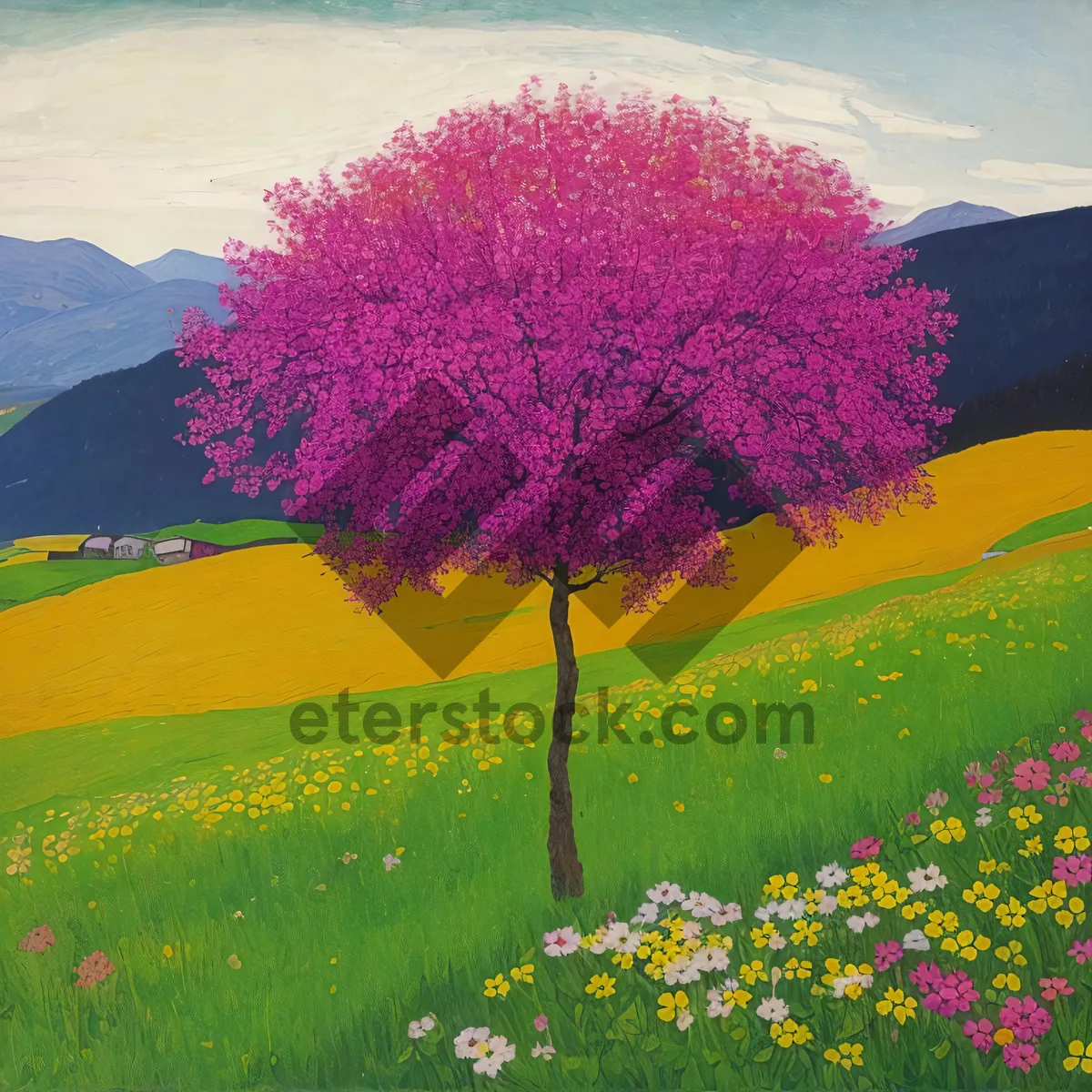 Picture of Vibrant Blooms on Rural Meadow