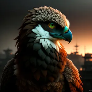 Magnificent Eagle With Piercing Yellow Eyes