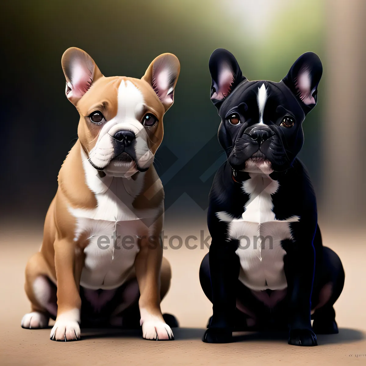 Picture of Bulldog Puppy: Adorable, Wrinkled, Purebred Canine Portrait