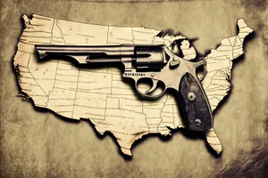 Desert metal revolver handgun crime weapon puzzle