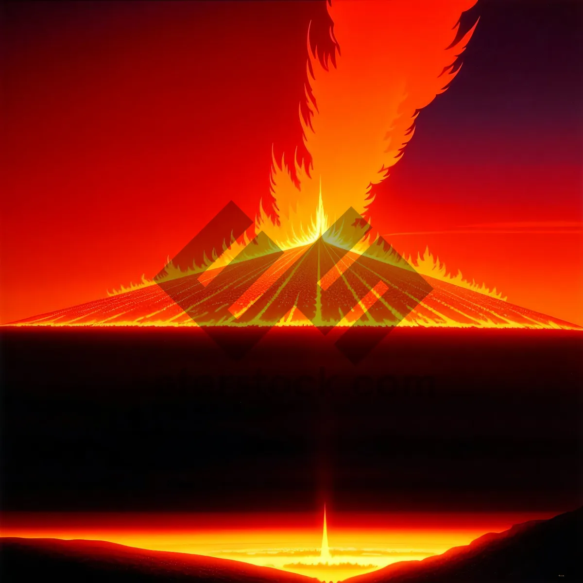 Picture of Volcanic Light Show: Fire Within the Night