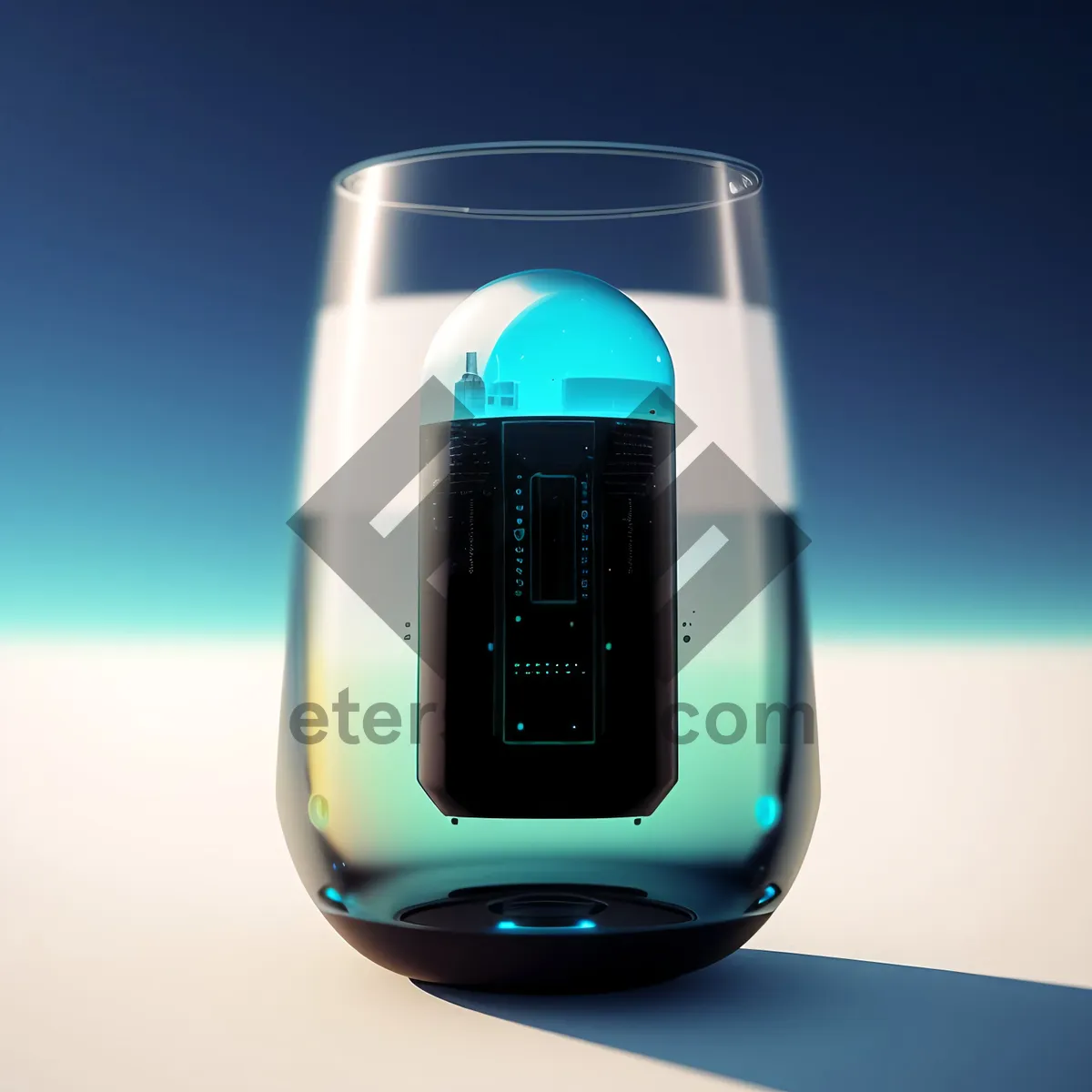 Picture of Transparent glass water bottle with beaker shape