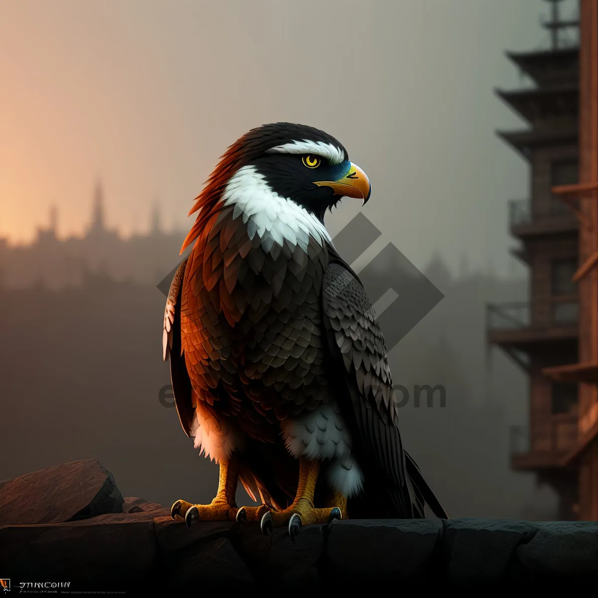 Picture of Wild Falcon with Majestic Feathered Wings