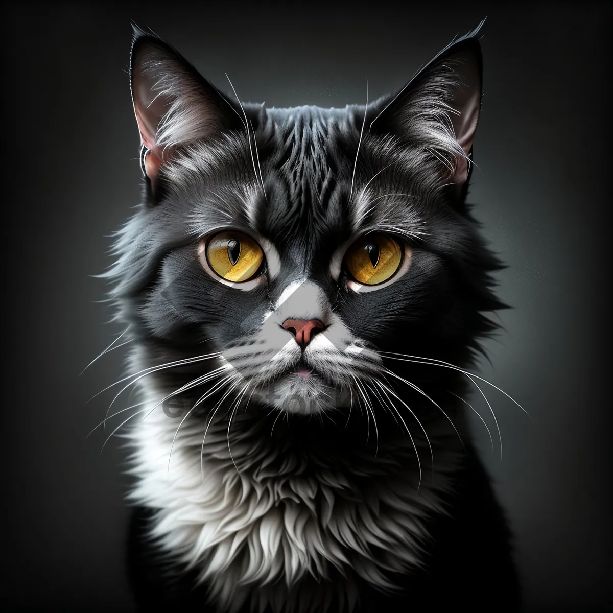 Picture of Adorable Gray Kitten with Playful Expression and Striped Fur