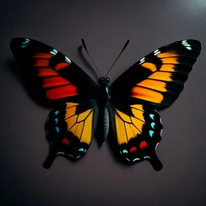 Colorful Monarch Butterfly Flying in a Summer Garden.