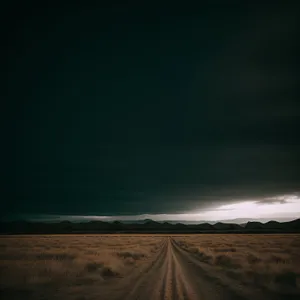 Vibrant Sunset Over Desert Landscape