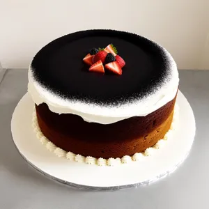 Delicious breakfast with sweet fruit and creamy pastries