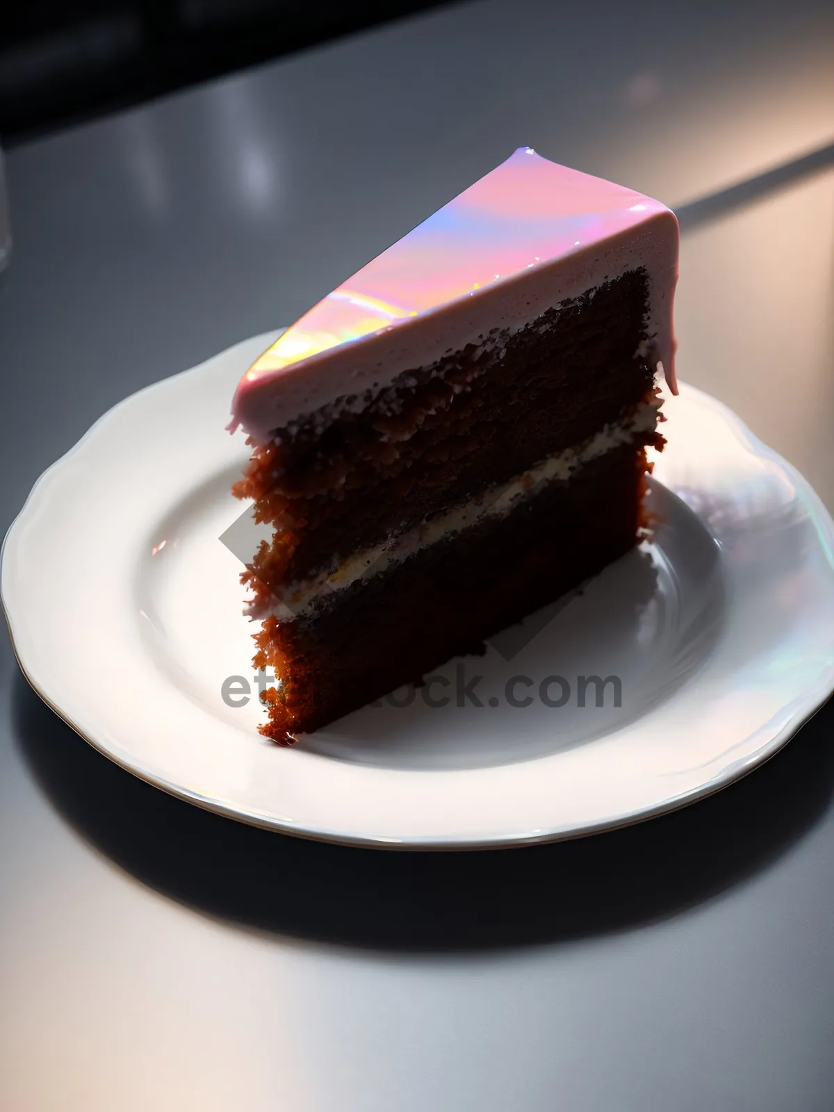 Picture of Delicious Gourmet Chocolate Cake Slice with Chocolate Sauce