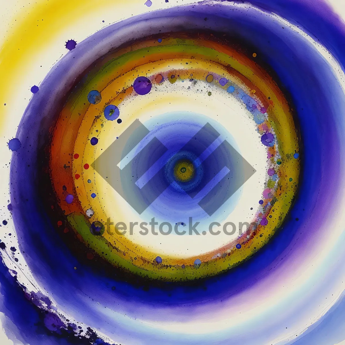 Picture of Vibrant Ceramic Disk with Colorful Graphic Pattern