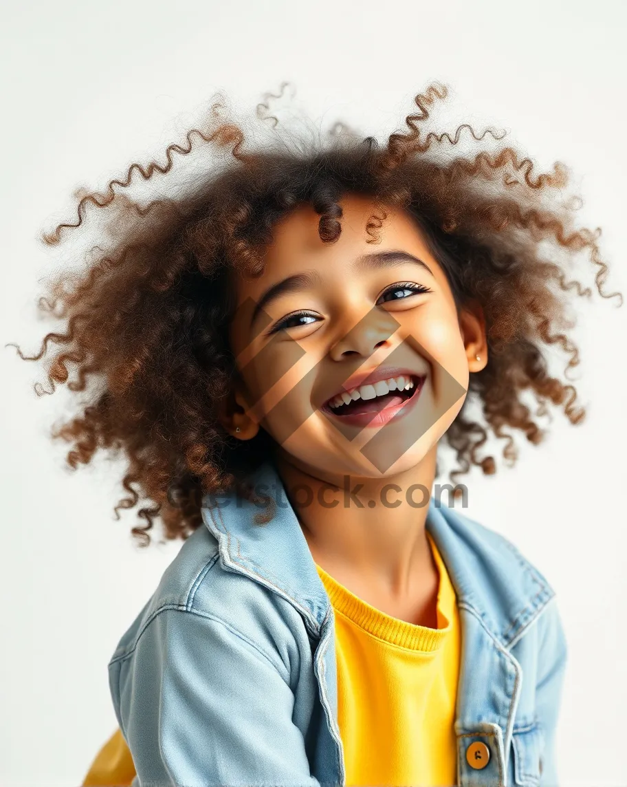 Picture of Smiling Afro-American Model with Attractive Makeup Portrait