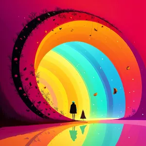 Colorful Circle Pattern on Digital Art Wallpaper