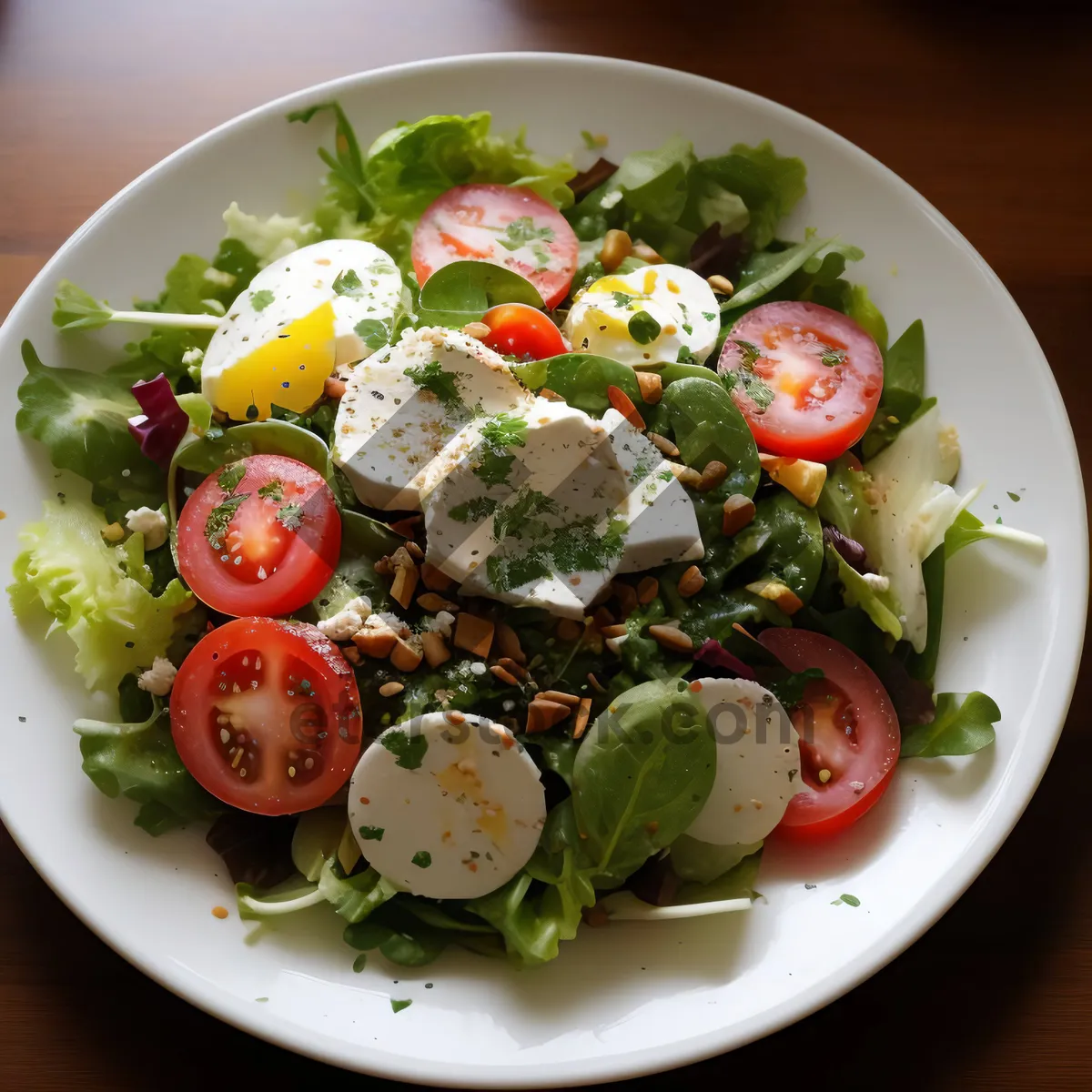 Picture of Delicious Fresh Salad with Cheesy Croutons