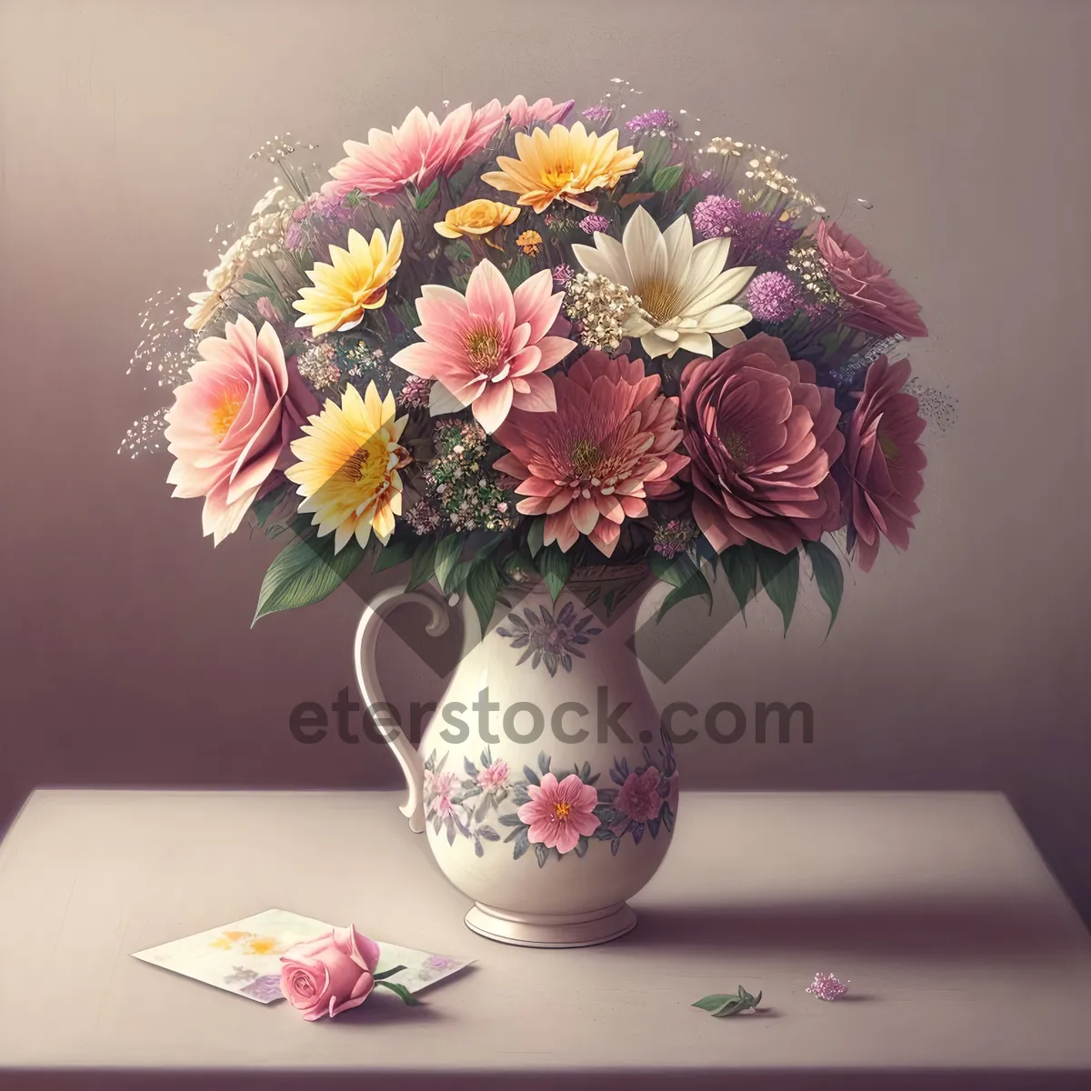 Picture of Pink Flower Bouquet in Vase