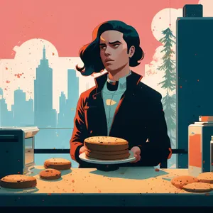 Smiling businessman working in corporate office with laptop.