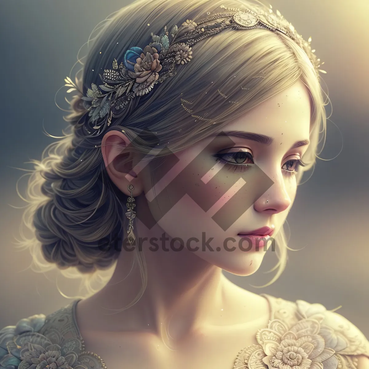 Picture of Exquisite Beauty: Sensual Doll with Crown Jewels