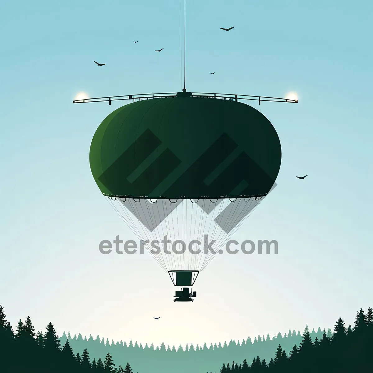 Picture of Colorful Hot Air Balloon Soaring in the Sky