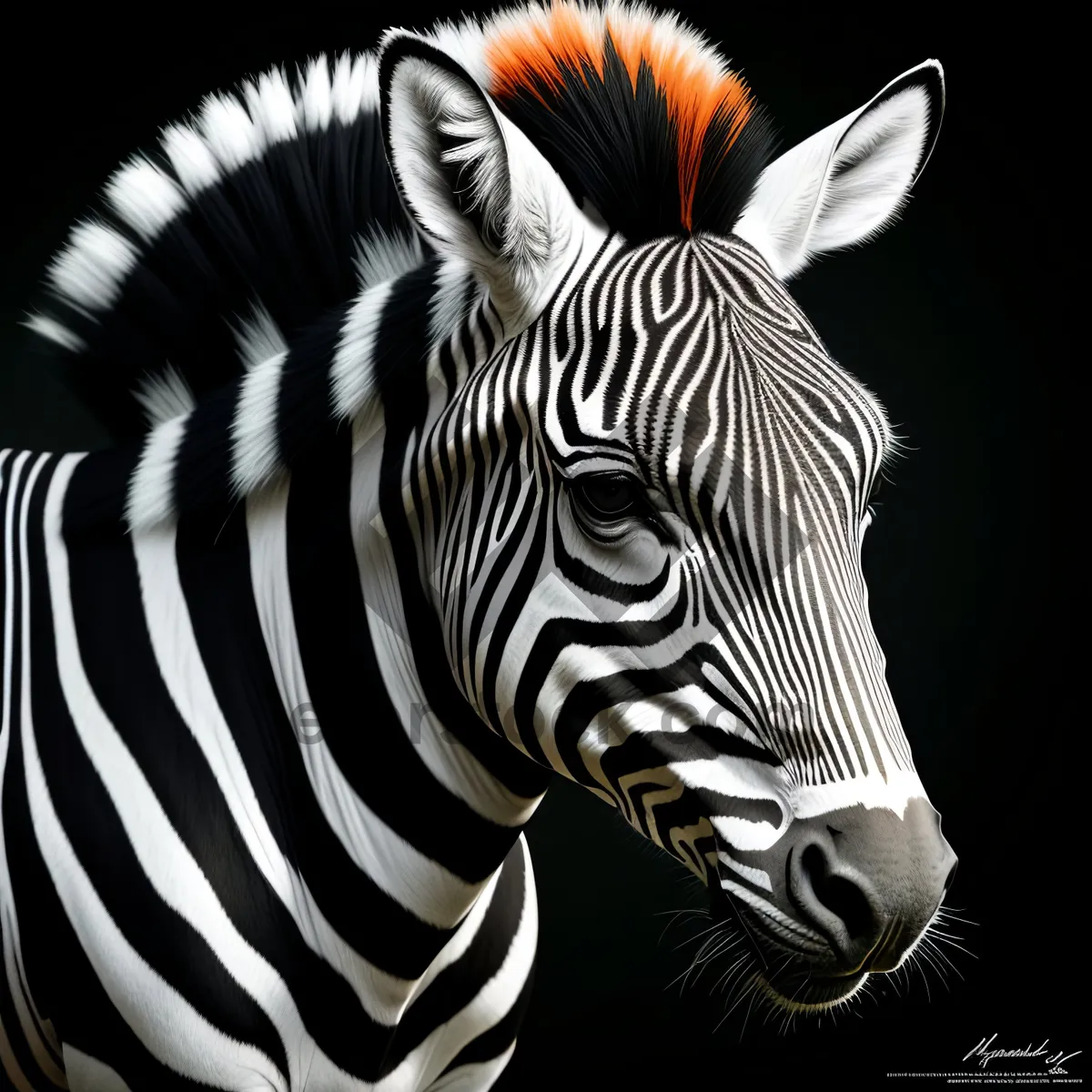 Picture of Striped Zebra Roaming African Grasslands