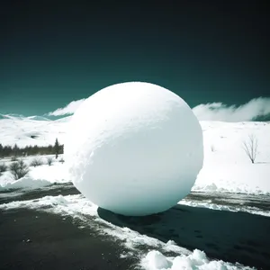 Snowy Moon Globe in Bright Crystal Sky
