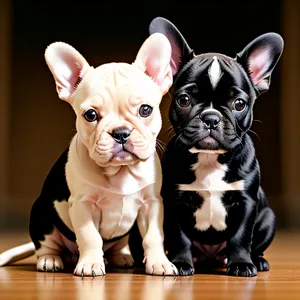 Portrait capturing the undeniable cuteness of a wrinkled Bulldog puppy with charm and wrinkles