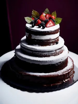 Delightful Chocolate Fruit Cream Cake