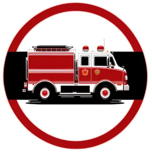 Glossy Fire Station Icon: Transportation Facility