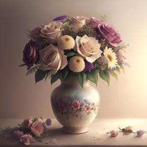 Festive Winter Glass Vase with Ornamented Flower Balls