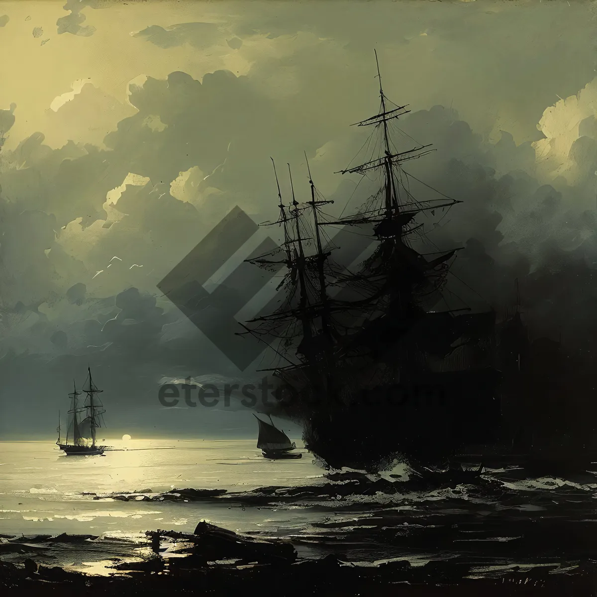 Picture of Pirate Ship Sailing Under Electric Power