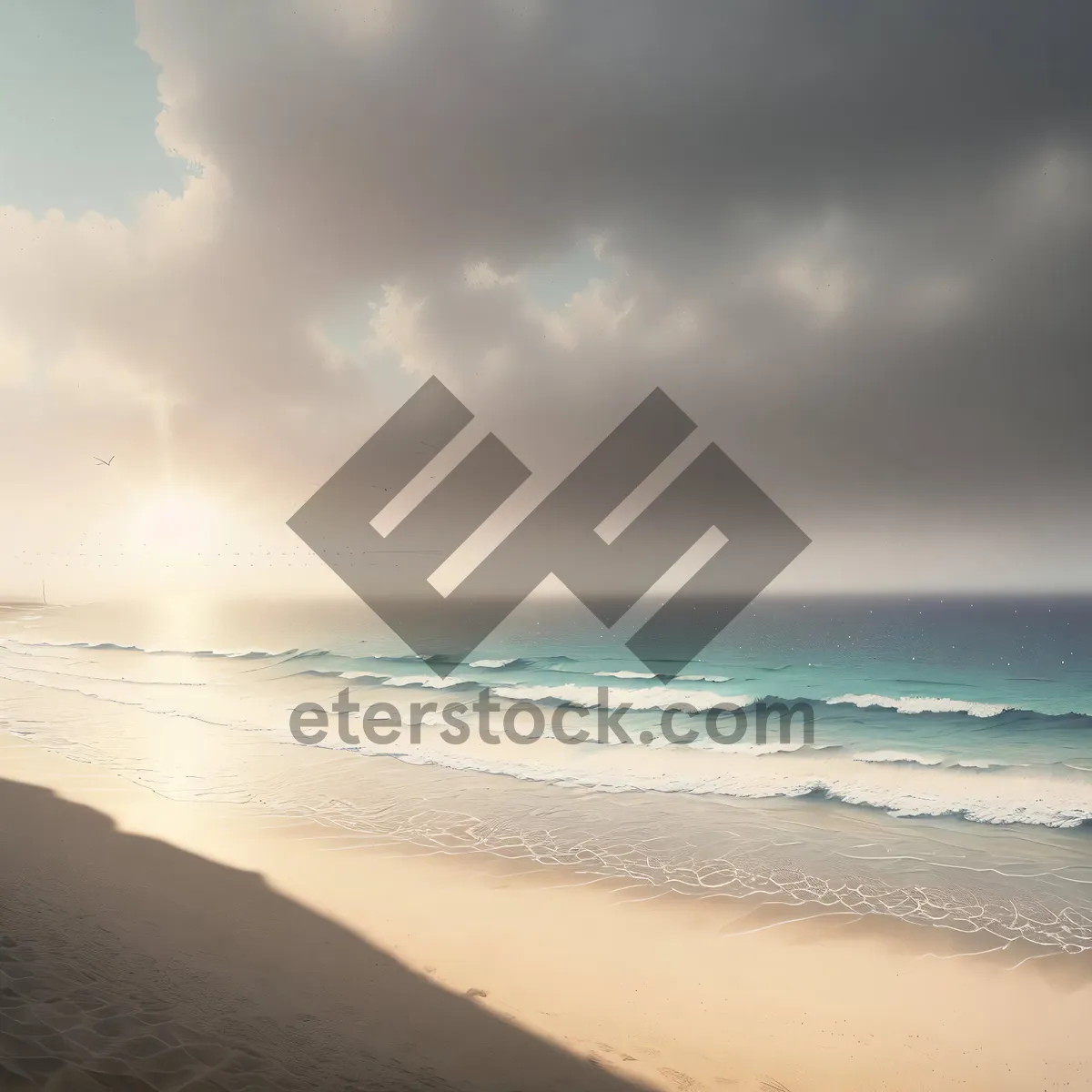 Picture of Tranquil Tropical Beach Paradise with Turquoise Waves