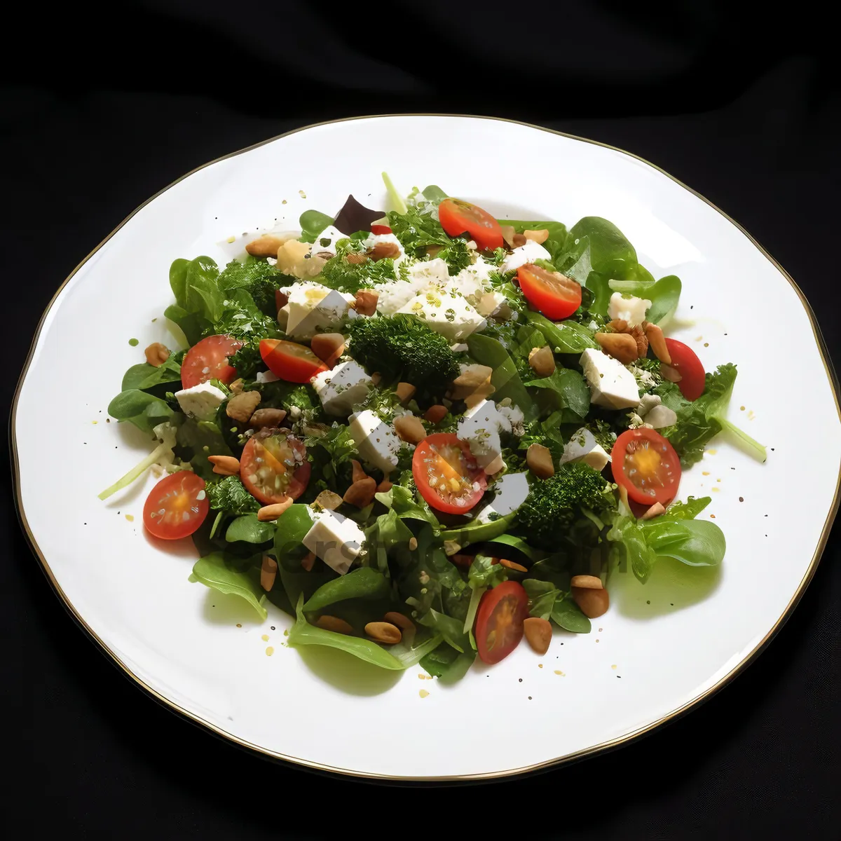 Picture of Healthy Vegetable Salad with Fresh Tomatoes and Lettuce