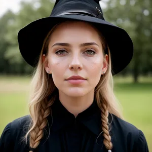 Smiling Youth in Fashionable Cowboy Hat