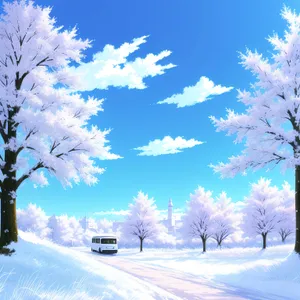 Frosty Winter Wonderland: Snowy Forest Landscape