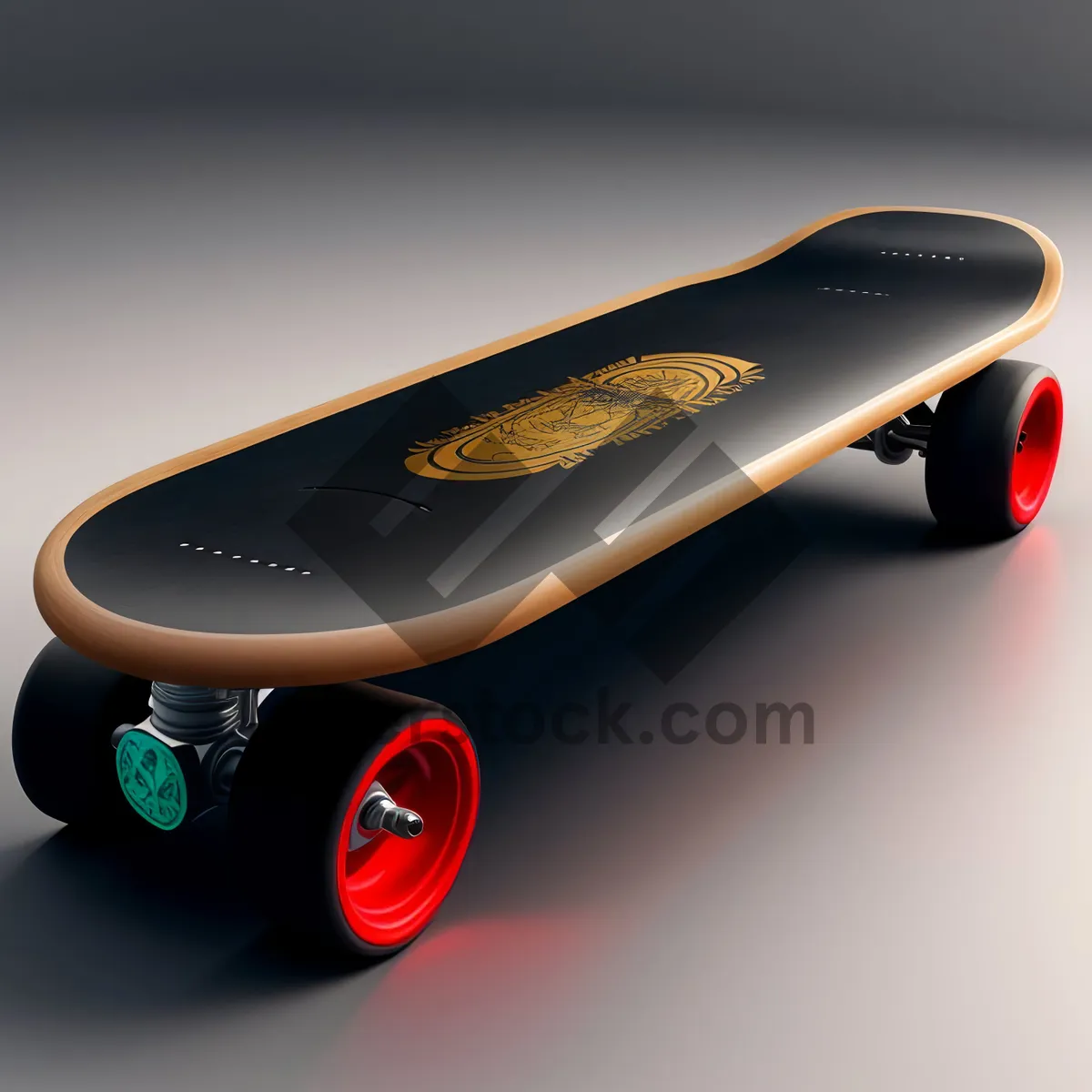 Picture of Black Skateboard with Wheels