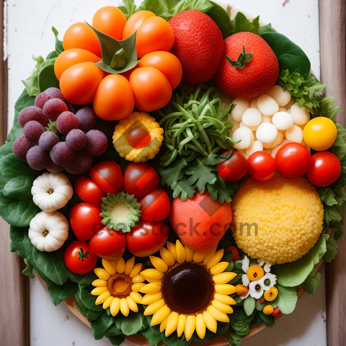 Picture of Fresh and Juicy Organic Fruits and Vegetables Basket