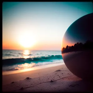 Sunset over Tropical Beach Paradise