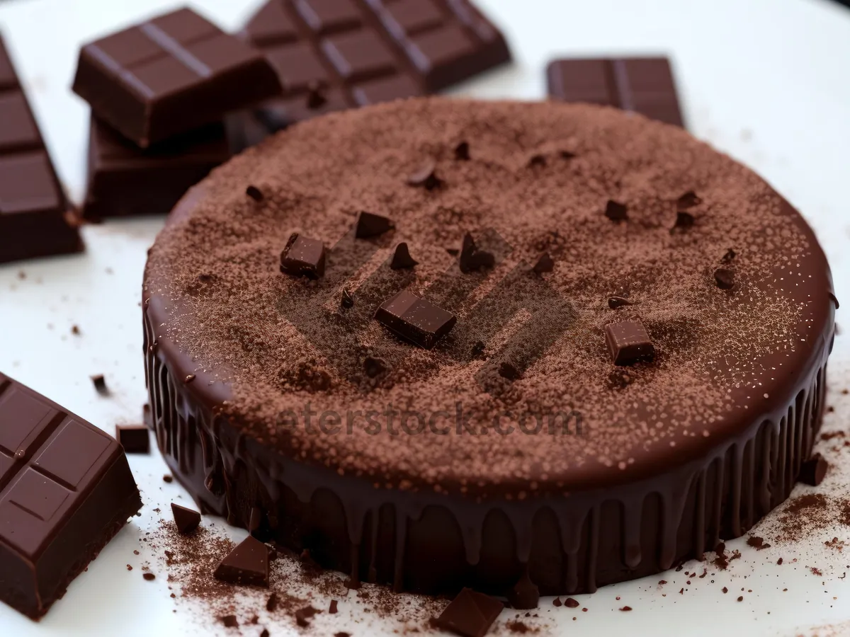 Picture of Delicious chocolate cake for breakfast